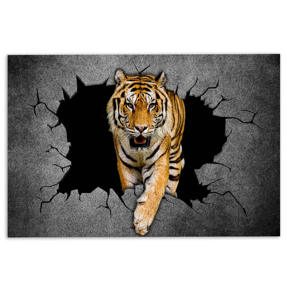 Tiger Welcome Doormat, Tiger Crack Pattern Welcome Doormat, Pets Home Decor Door Mat