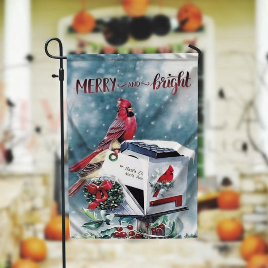 To Santa Claus Cardinal Christmas Garden FlagXmas, Garden Flags, Outdoor Xmas Flags, Christmas Outdoor Decor