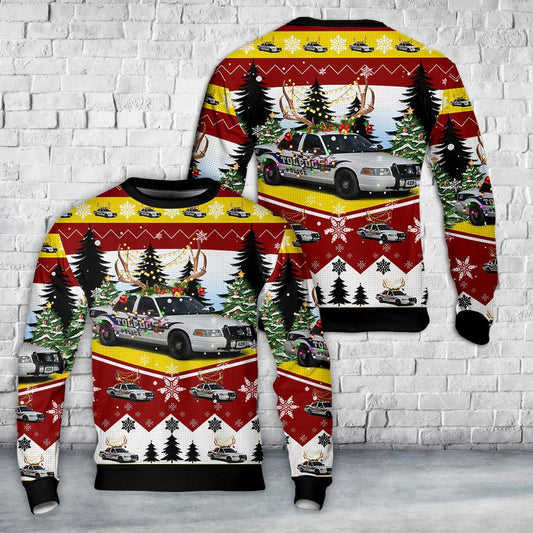 Toledo, Ohio Police Department Ford Crown Victoria unit Christmas AOP Sweater, Christmas Ugly Sweater, Sweater Xmas, Ugly Sweater