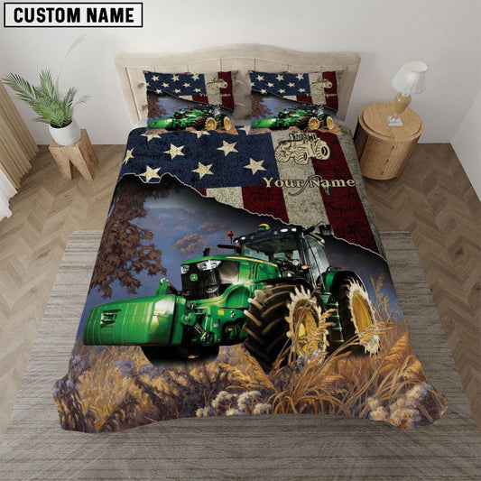 Tractor America Customized Name Bedding Set, Farm Bedding Set, Farmhouse Bedding Set