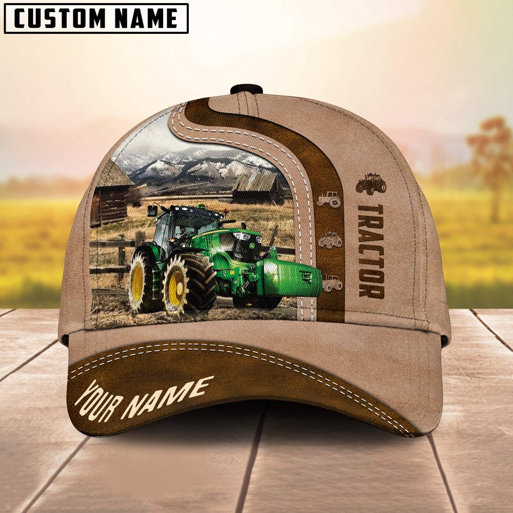 Tractor Custom Name Light Brown Cap, Farmer Cap, Cap For Farmers, Best Farm Hat, Farm Use Hat