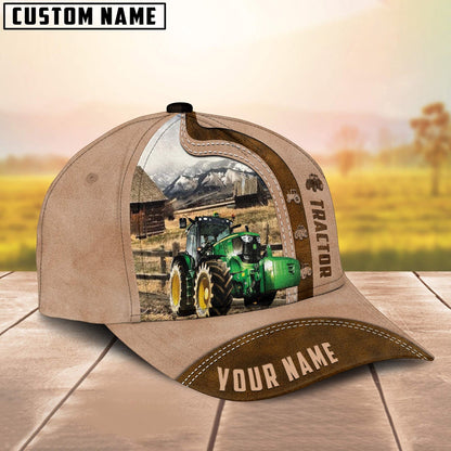 Tractor Custom Name Light Brown Cap, Farmer Cap, Cap For Farmers, Best Farm Hat, Farm Use Hat