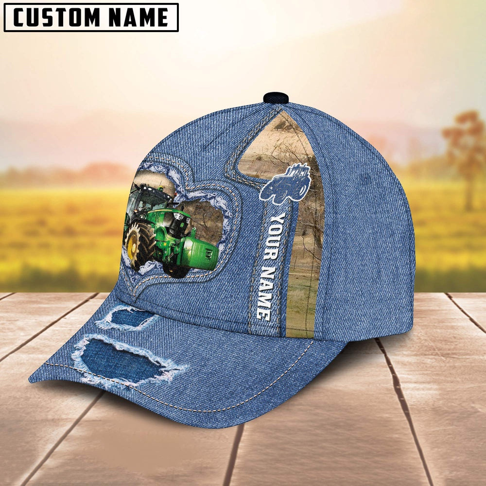 Tractor Customized Name Denim Cap, Farmer Cap, Cap For Farmers, Best Farm Hat, Farm Use Hat