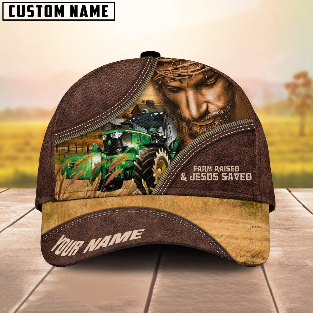 Tractor Farm & Jesus Customized Name Cap, Farmer Cap, Cap For Farmers, Best Farm Hat, Farm Use Hat