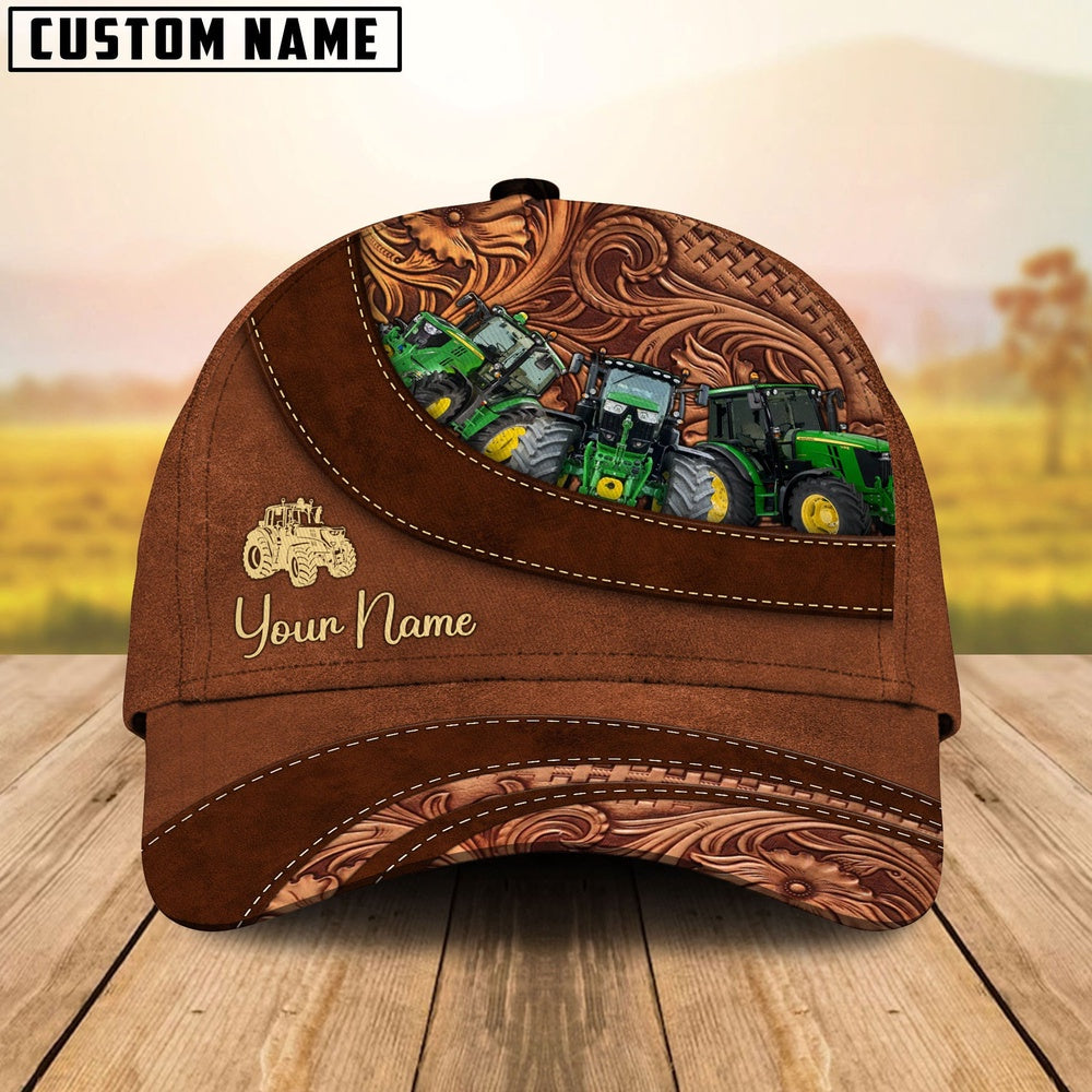 Tractor Farm Life Beauty Leather Pattern Customized 3D Cap, Farmer Cap, Cap For Farmers, Best Farm Hat, Farm Use Hat