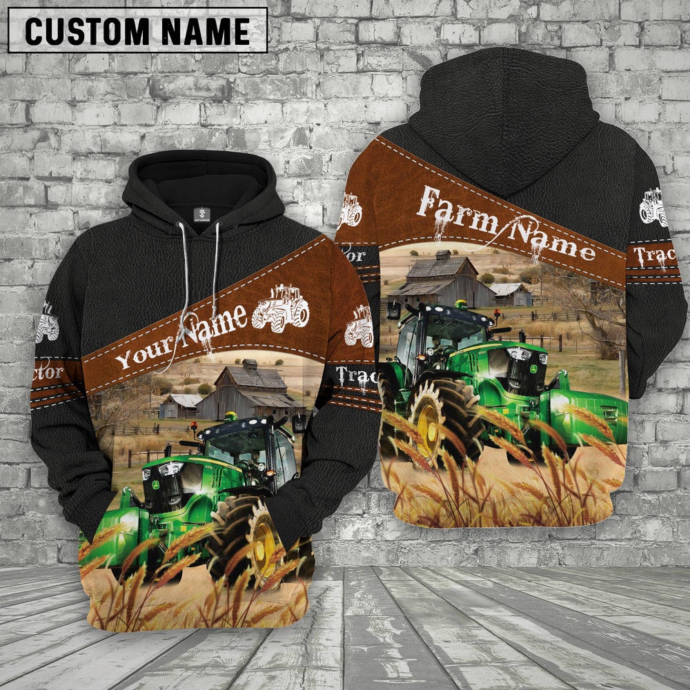 Tractor On Farms Custom Name Printed 3D Black Hoodie, Farmer Hoodie, Custom Farm Shirts, Farmer T Shirt
