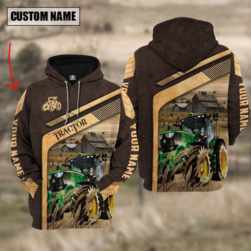 Tractor On The Meadow Custom Name Hoodie, Farmer Hoodie, Custom Farm Shirts, Farmer T Shirt