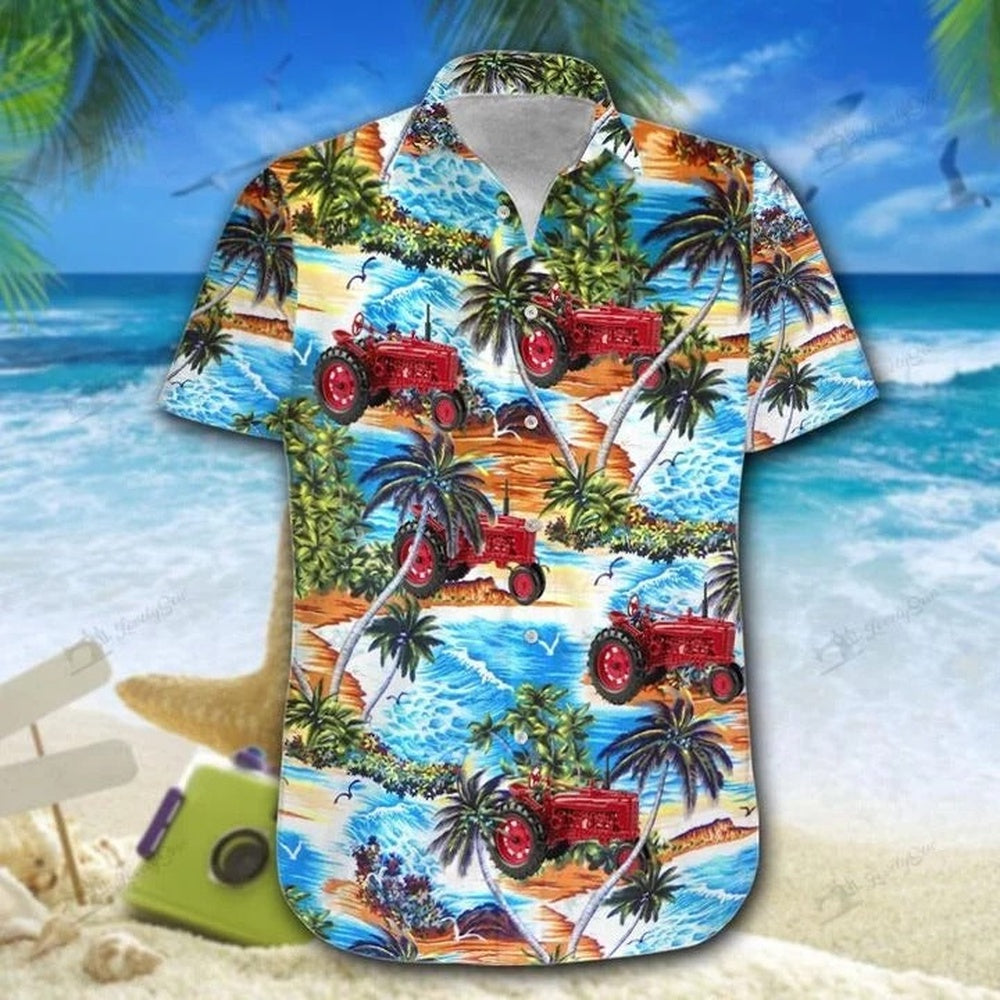 Tractor On the Beach 3 Hawaiian Shirt, Farm Hawaiian Shirt, Farmer Hawaii