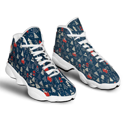 Tree Merry Christmas Print Pattern Basketball Shoes, Christmas Basketball Shoes, Christmas Shoes