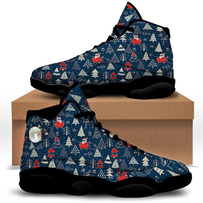 Tree Merry Christmas Print Pattern Basketball Shoes, Christmas Basketball Shoes, Christmas Shoes