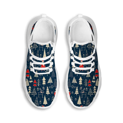 Tree Merry Christmas Print Pattern White Max Soul Shoes, Christmas Sneakers, Christmas Shoes, Christmas Clunky Sneaker