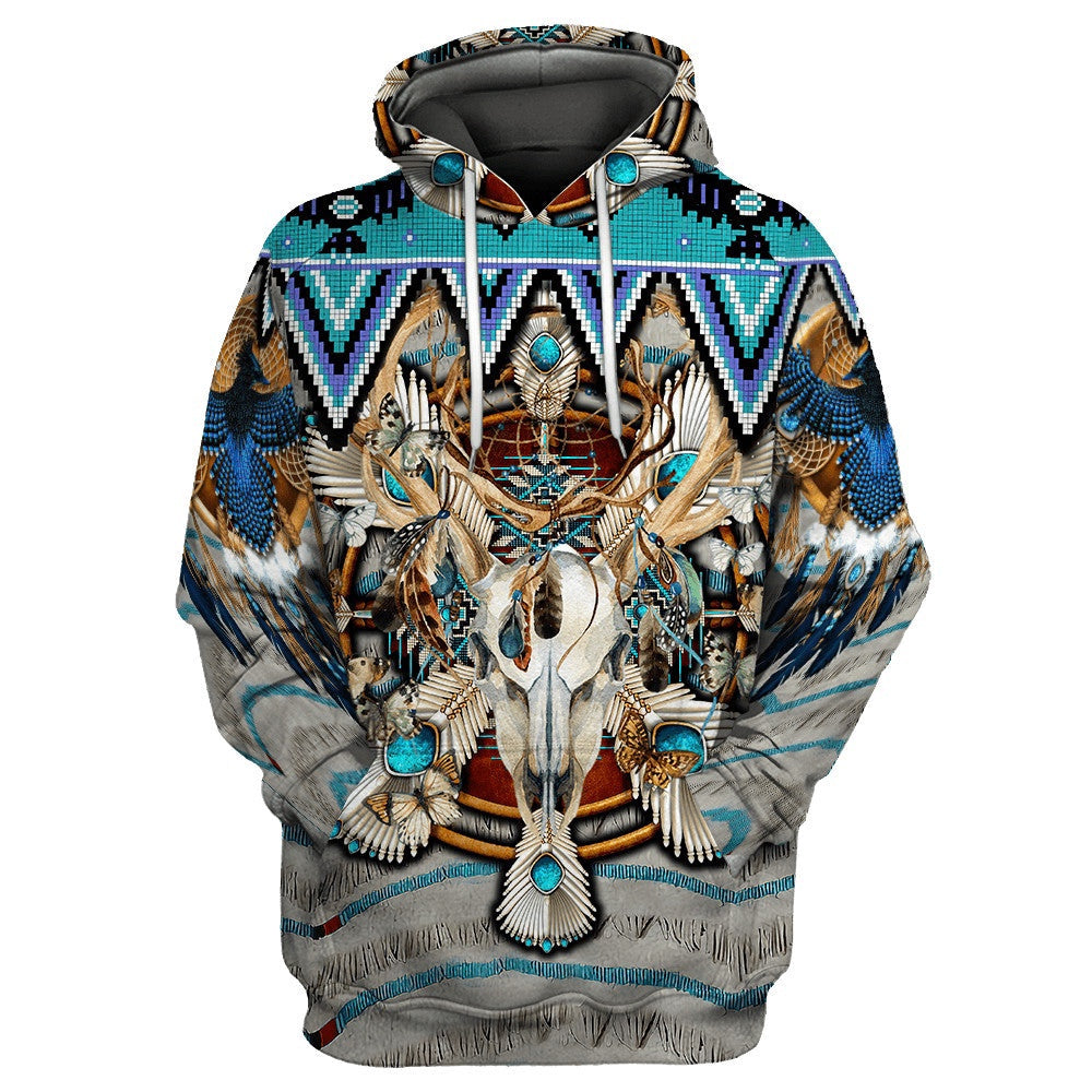 Tribal Culture Native American All Over Printed Hoodie, Native American Hoodie, 3D Native American Hoodie