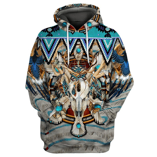 Tribal Culture Native American All Over Printed Hoodie, Native American Hoodie, 3D Native American Hoodie