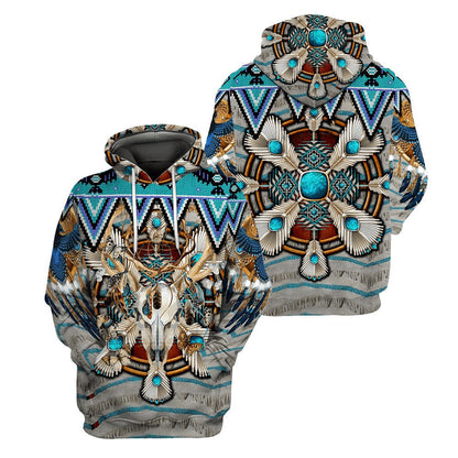 Tribal Culture Native American All Over Printed Hoodie, Native American Hoodie, 3D Native American Hoodie