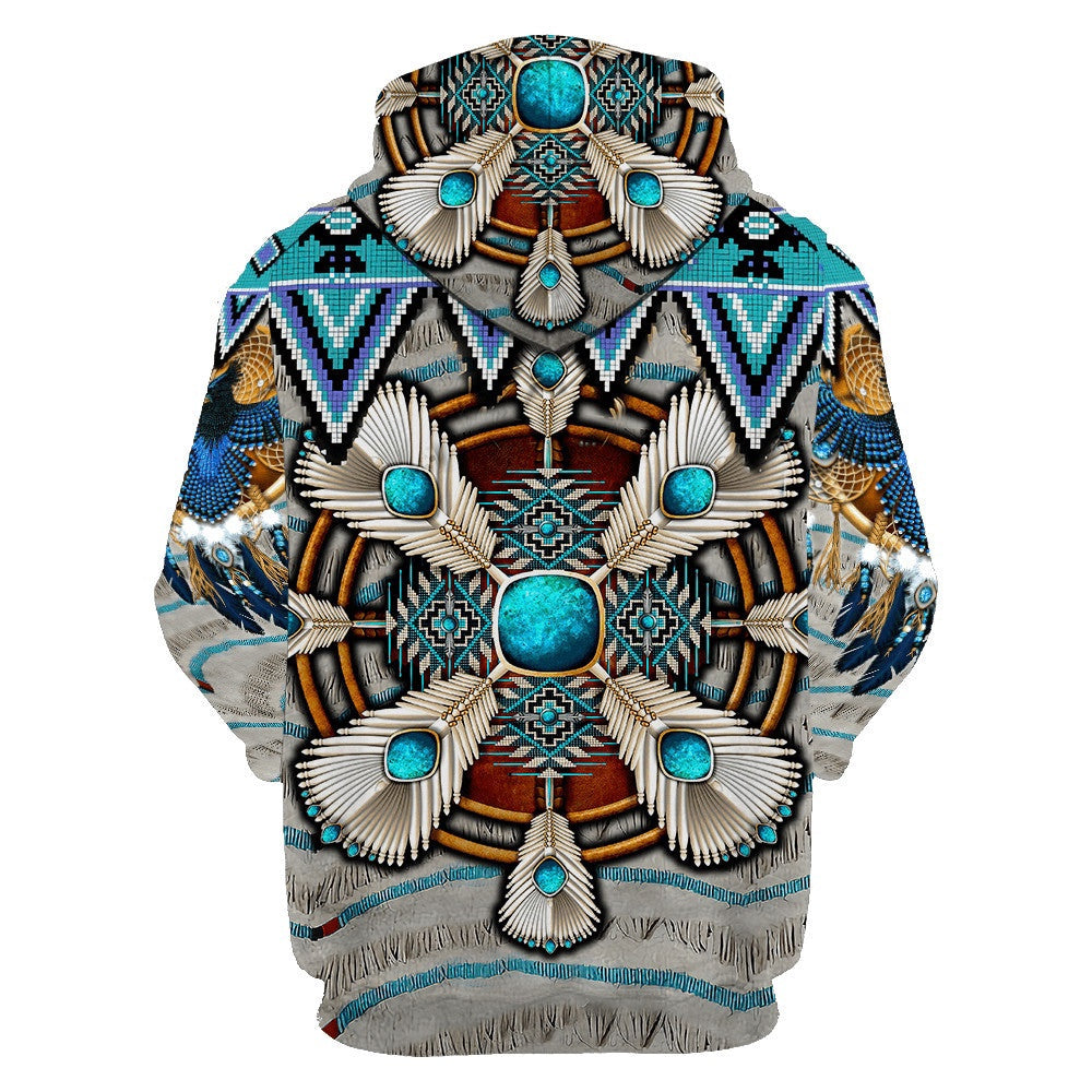 Tribal Culture Native American All Over Printed Hoodie, Native American Hoodie, 3D Native American Hoodie