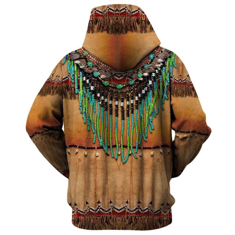Tribal Ethnic Style Pattern Native American All Over Printed Hoodie, Native American Hoodie, 3D Native American Hoodie