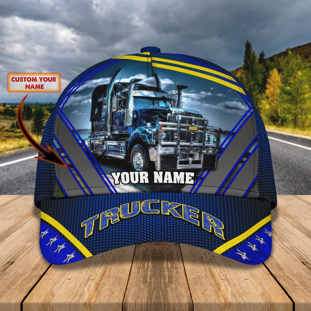 Trucker Blau Customized Name 3D Cap, Farmer Cap, Cap For Farmers, Best Farm Hat, Farm Use Hat