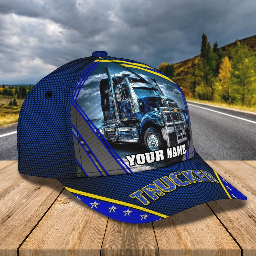 Trucker Blau Customized Name 3D Cap, Farmer Cap, Cap For Farmers, Best Farm Hat, Farm Use Hat