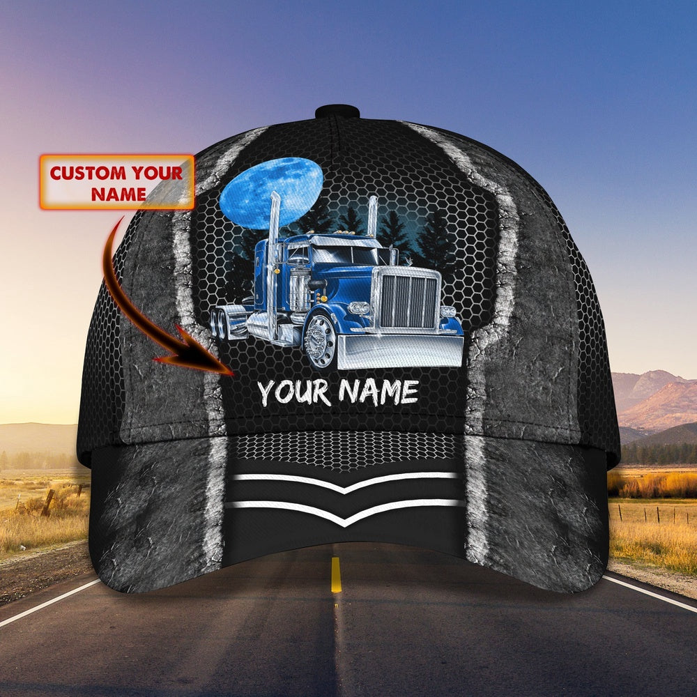 Trucker Blue Moon Customized Name 3D Cap, Farmer Cap, Cap For Farmers, Best Farm Hat, Farm Use Hat
