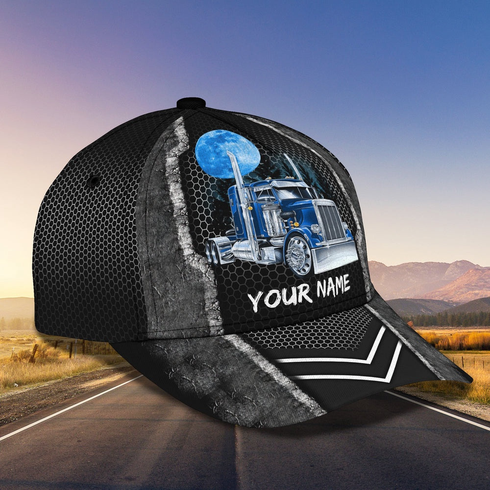 Trucker Blue Moon Customized Name 3D Cap, Farmer Cap, Cap For Farmers, Best Farm Hat, Farm Use Hat