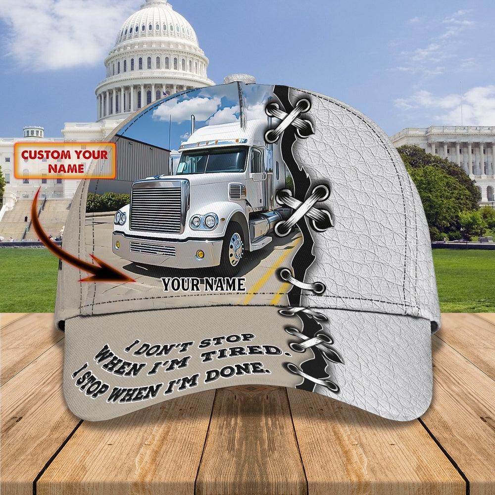 Trucker Don't Stop 2 Customized Name 3D Cap, Farmer Cap, Cap For Farmers, Best Farm Hat, Farm Use Hat
