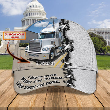 Trucker Don't Stop 2 Customized Name 3D Cap, Farmer Cap, Cap For Farmers, Best Farm Hat, Farm Use Hat