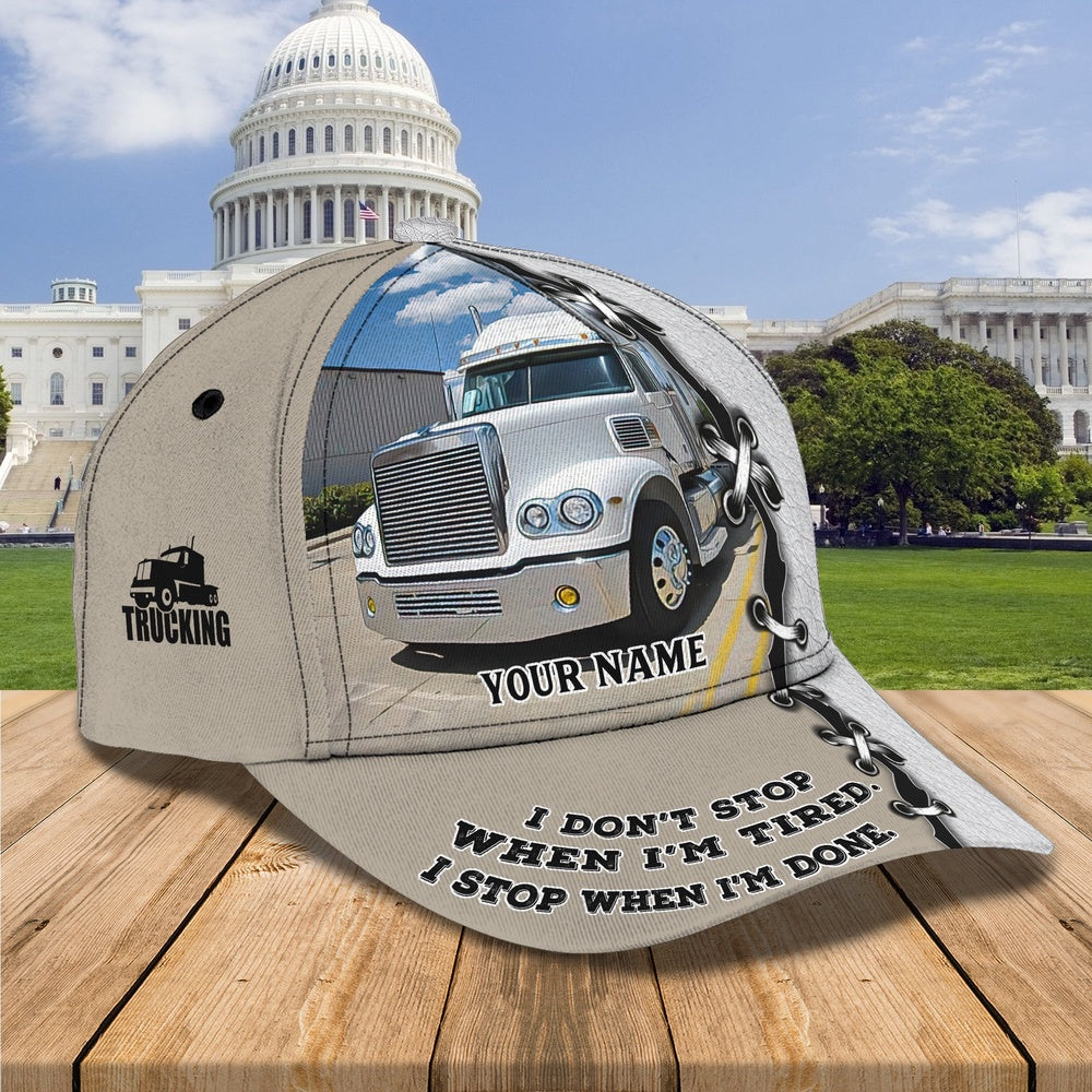 Trucker Don't Stop 2 Customized Name 3D Cap, Farmer Cap, Cap For Farmers, Best Farm Hat, Farm Use Hat