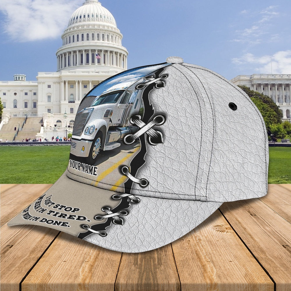 Trucker Don't Stop 2 Customized Name 3D Cap, Farmer Cap, Cap For Farmers, Best Farm Hat, Farm Use Hat