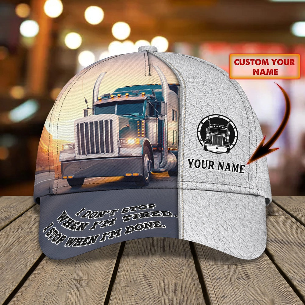Trucker Don't Stop Customized Name 3D Cap, Farmer Cap, Cap For Farmers, Best Farm Hat, Farm Use Hat