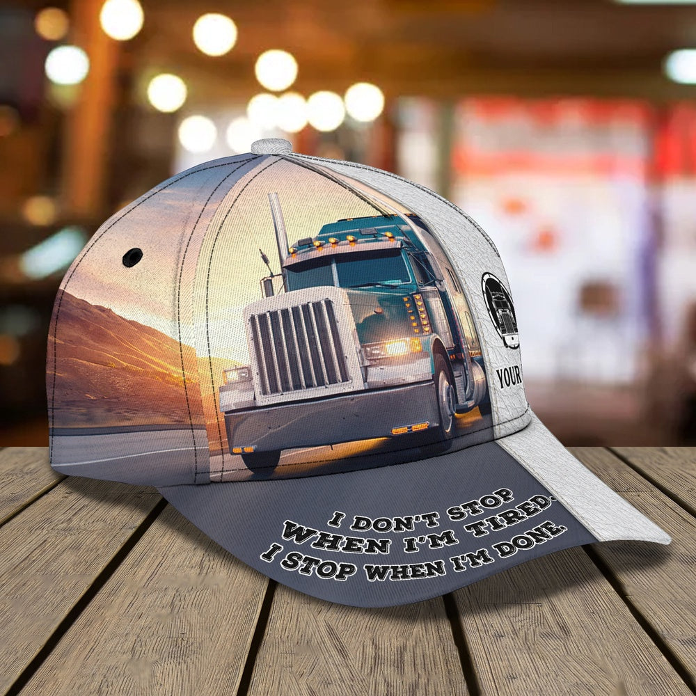 Trucker Don't Stop Customized Name 3D Cap, Farmer Cap, Cap For Farmers, Best Farm Hat, Farm Use Hat