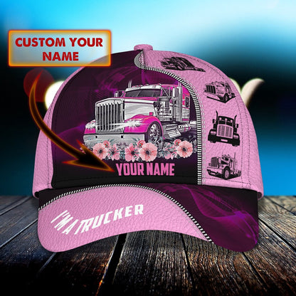 Trucker Girl Customized Name 3D Cap, Farmer Cap, Cap For Farmers, Best Farm Hat, Farm Use Hat