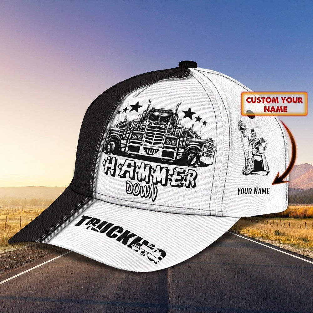 Trucker Hammer Down Customized Name 3D Cap, Farmer Cap, Cap For Farmers, Best Farm Hat, Farm Use Hat