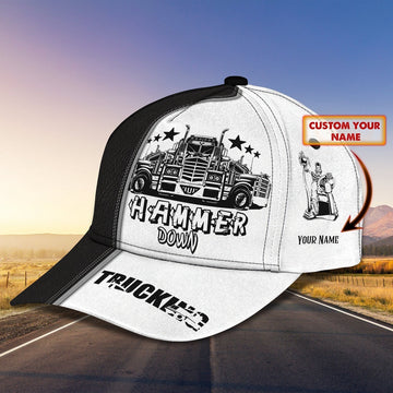 Trucker Hammer Down Customized Name 3D Cap, Farmer Cap, Cap For Farmers, Best Farm Hat, Farm Use Hat
