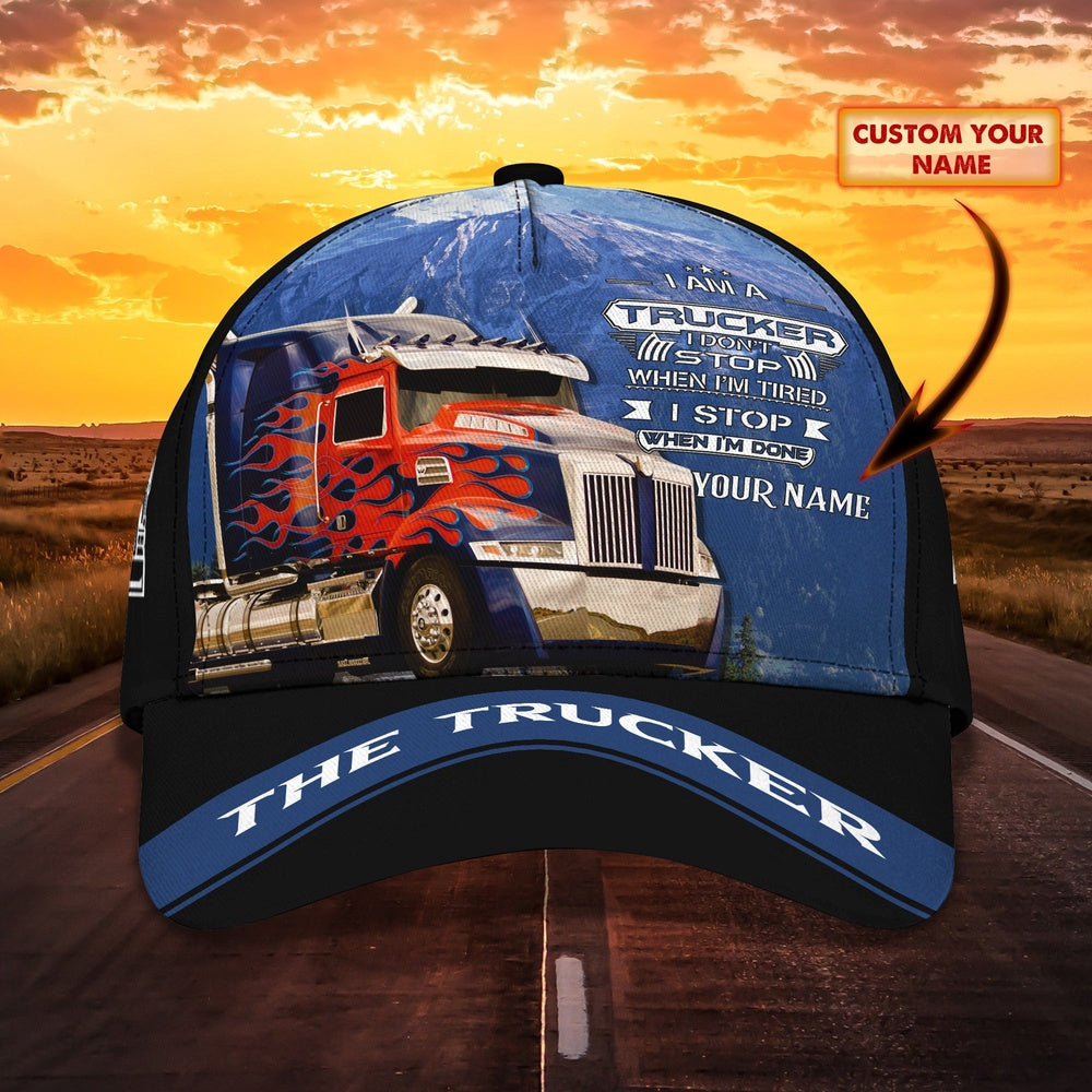 Trucker I Stop When I'm Done Customized Name 3D Cap, Farmer Cap, Cap For Farmers, Best Farm Hat, Farm Use Hat
