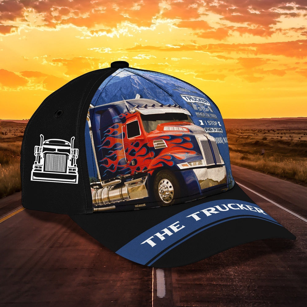 Trucker I Stop When I'm Done Customized Name 3D Cap, Farmer Cap, Cap For Farmers, Best Farm Hat, Farm Use Hat