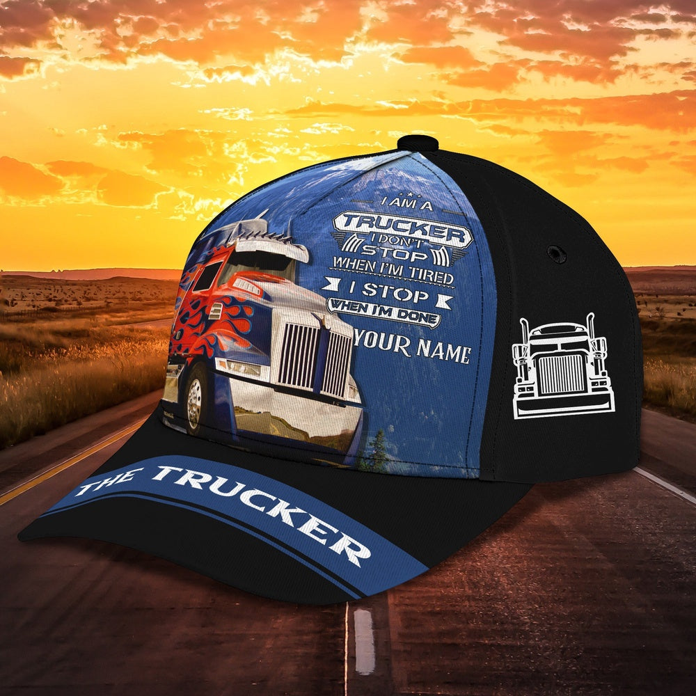 Trucker I Stop When I'm Done Customized Name 3D Cap, Farmer Cap, Cap For Farmers, Best Farm Hat, Farm Use Hat
