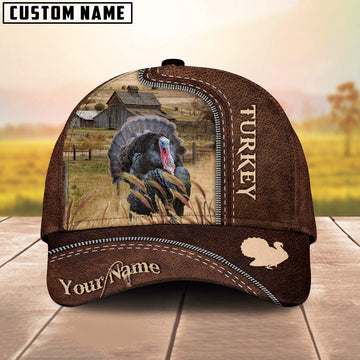 Turkey Customized Name Leather Pattern Cap, Farmer Cap, Cap For Farmers, Best Farm Hat, Farm Use Hat