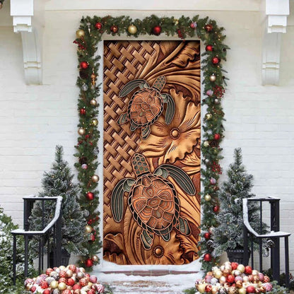 Turtle Door Cover, Unique Gifts Doorcover, Christmas Gift Decor For Friends, Christmas Gift Decor