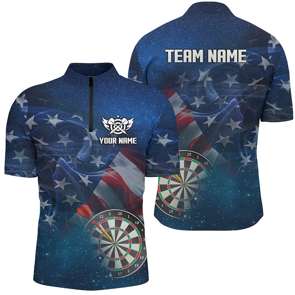 USA Flag Universe Patriotic Custom Men Dart Jerseys Shirts Best Darts Gift For Playe, Darts Team Jersey Shirt