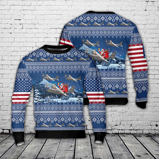 US Air Force 96th Airlift Squadron Minnesota Flying Vikings Lockheed C-130 Hercules Christmas Sweater, Christmas Ugly Sweater, Sweater Xmas