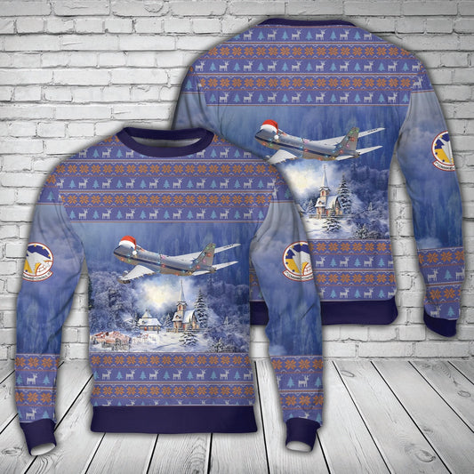 US Air Force Boeing E-4B Nightwatch of the 1st Airborne Command Control Squadron Christmas Sweater, Christmas Ugly Sweater, Sweater Xmas