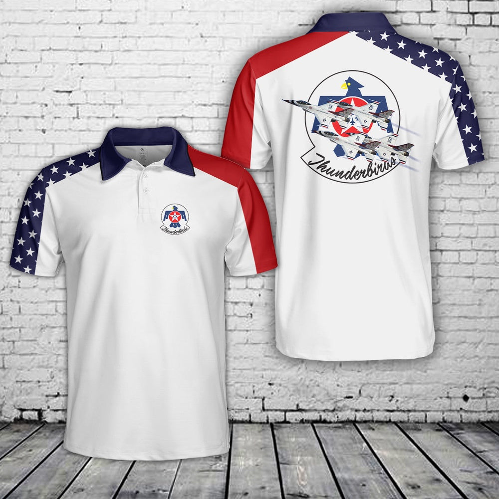 US Air Force Thunderbirds, Red White And Blue Polo Shirt, Veteran Polo Shirt