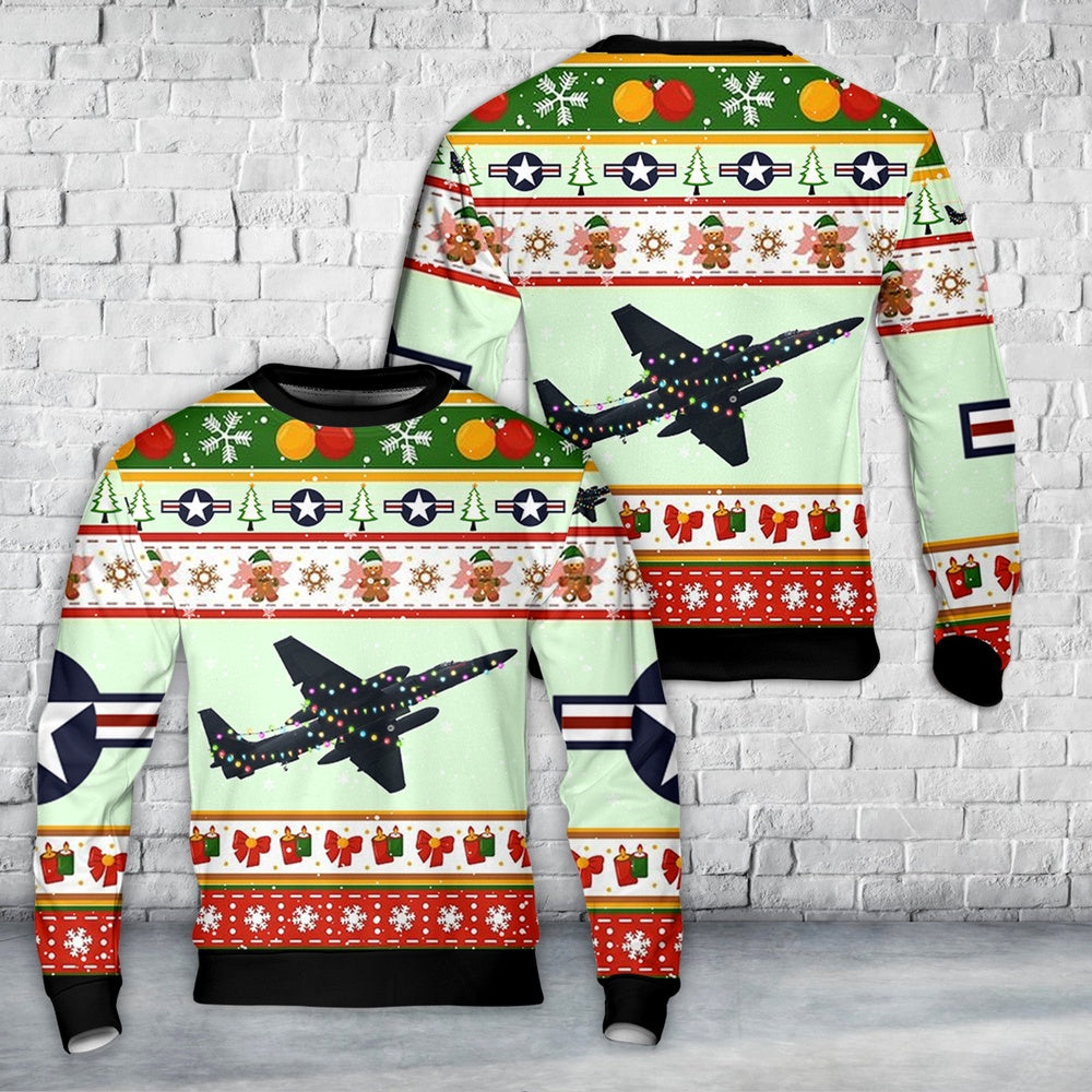 US Air Force U-2 Dragon Lady Christmas AOP Sweater, Christmas Ugly Sweater, Sweater Xmas, Ugly Sweater