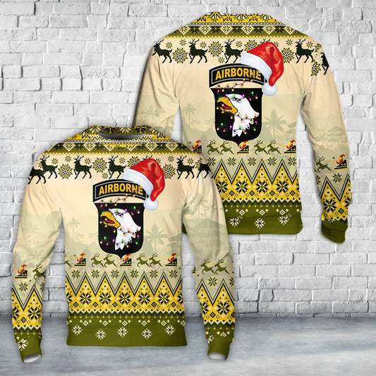 US Army 101st Airborne Division Christmas Sweater, Christmas Ugly Sweater, Sweater Xmas, Ugly Sweater