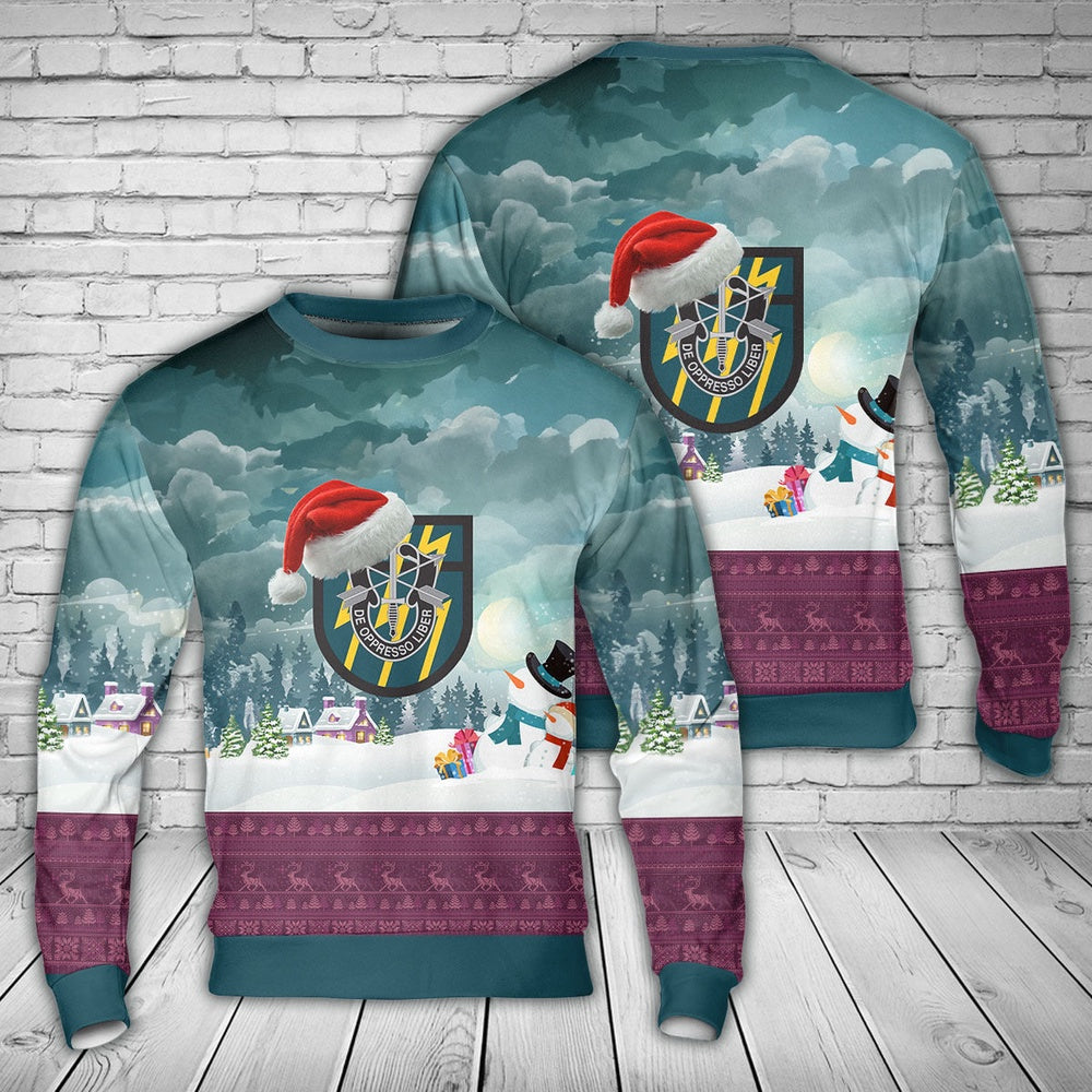US Army 12th Special Forces Group (12th SFG) Christmas Sweater, Christmas Ugly Sweater, Sweater Xmas, Ugly Sweater
