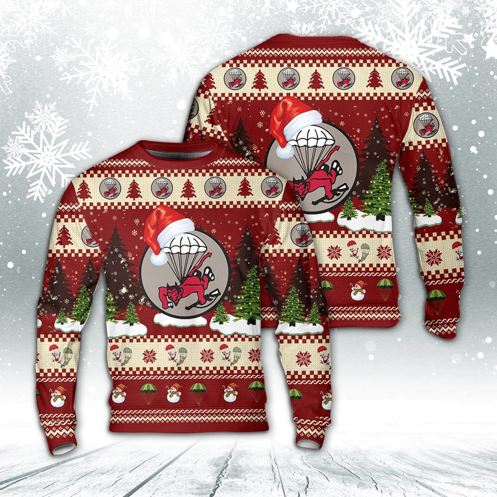 US Army Airborne WW2 508th Parachute Infantry Regiment (508th PIR) Christmas Sweater, Christmas Ugly Sweater, Sweater Xmas, Ugly Sweater