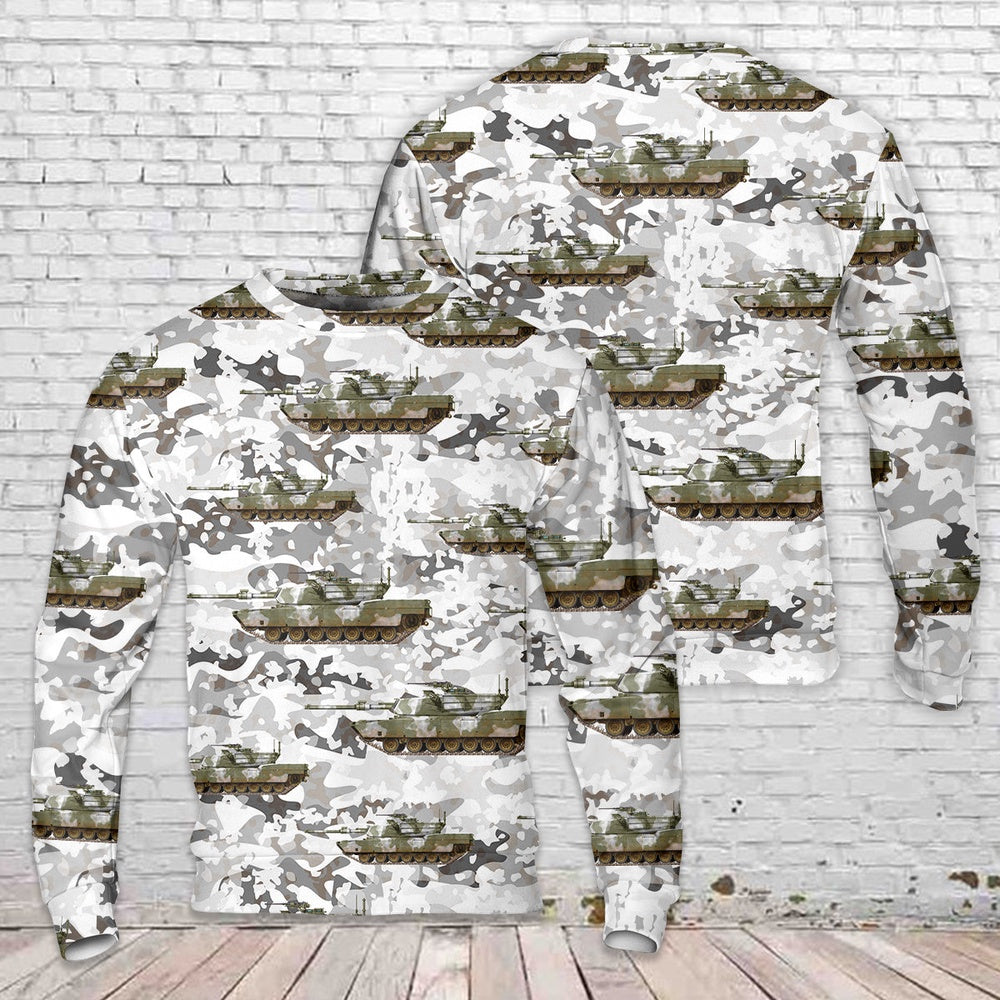 US Army M1 Abrams Tank winter camo Christmas Sweater, Christmas Ugly Sweater, Sweater Xmas, Ugly Sweater