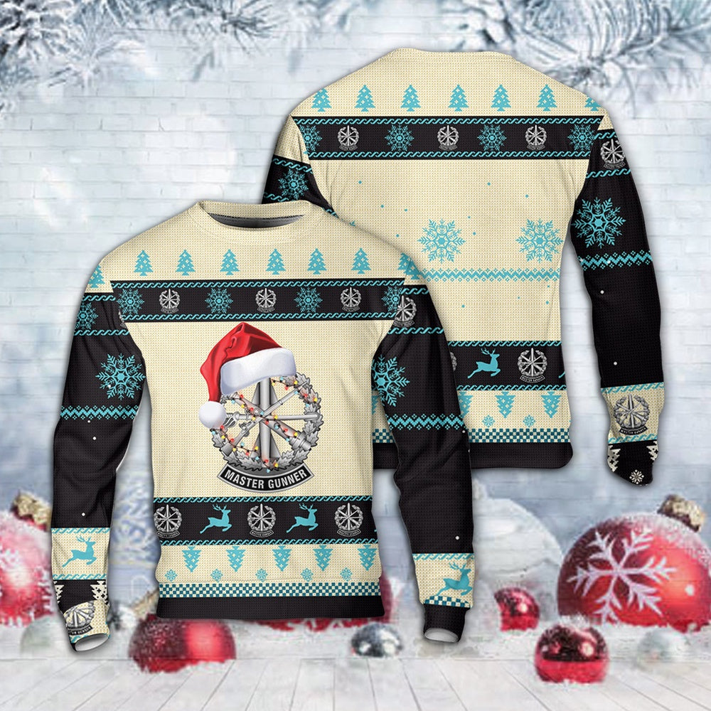 US Army Master Gunner Identification Badge Christmas AOP Sweater, Christmas Ugly Sweater, Sweater Xmas, Ugly Sweater