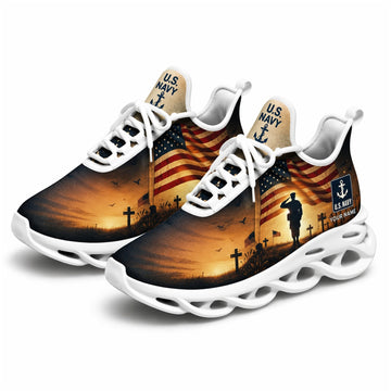 Custom Name US Army Memorial Soldier Max Soul Shoes, Veteran Sneaker
