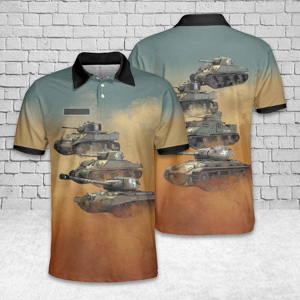 US Army Tanks WWII Polo Shirt, Veteran Polo Shirt